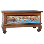 Mesa de centro de madera de teca reciclada 80x50x40 cm