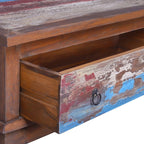Mesa de centro de madera de teca reciclada 80x50x40 cm