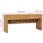 Mueble para TV de madera maciza de teca 100x35x45 cm