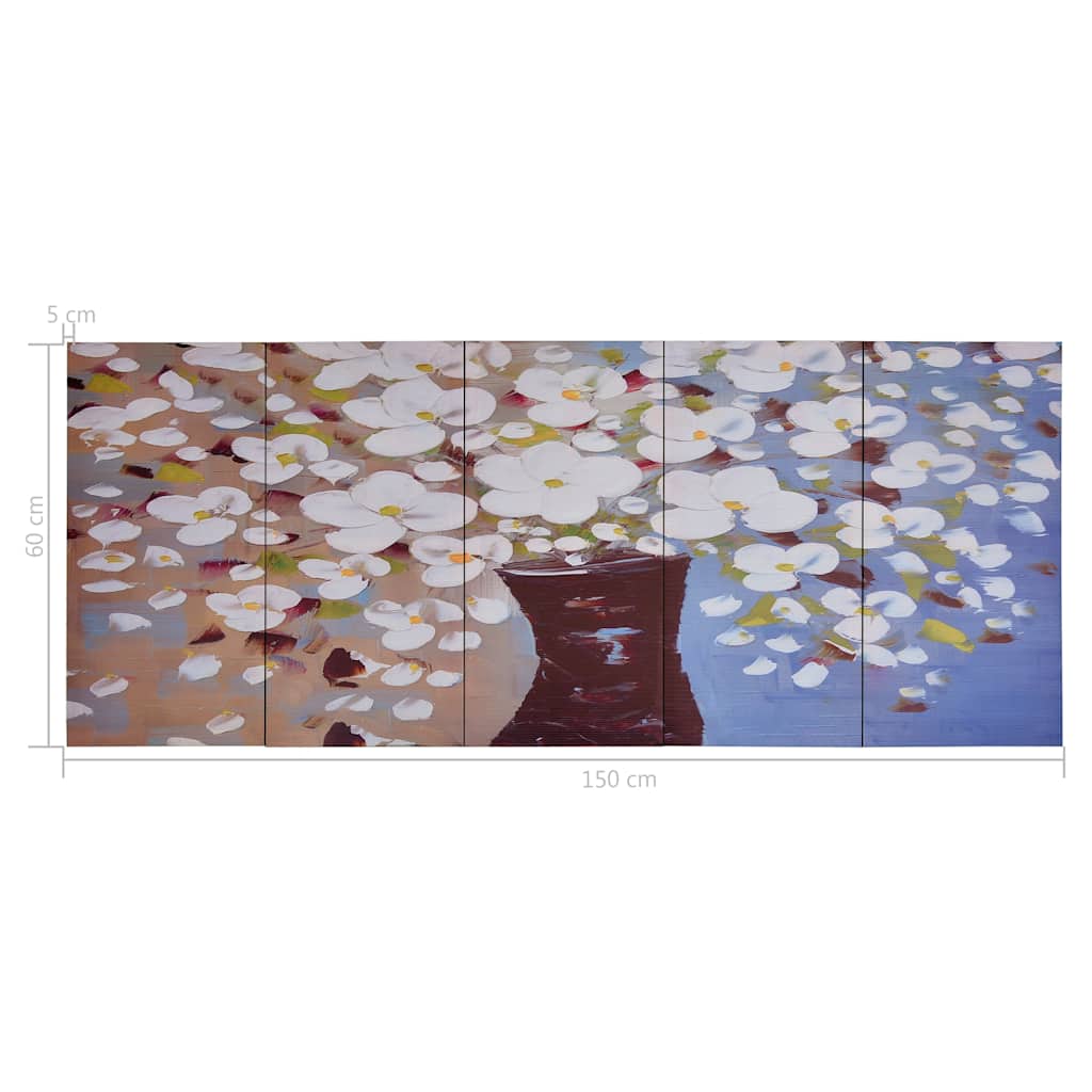 Juego de lienzos flores en jarrón multicolor 150x60 cm
