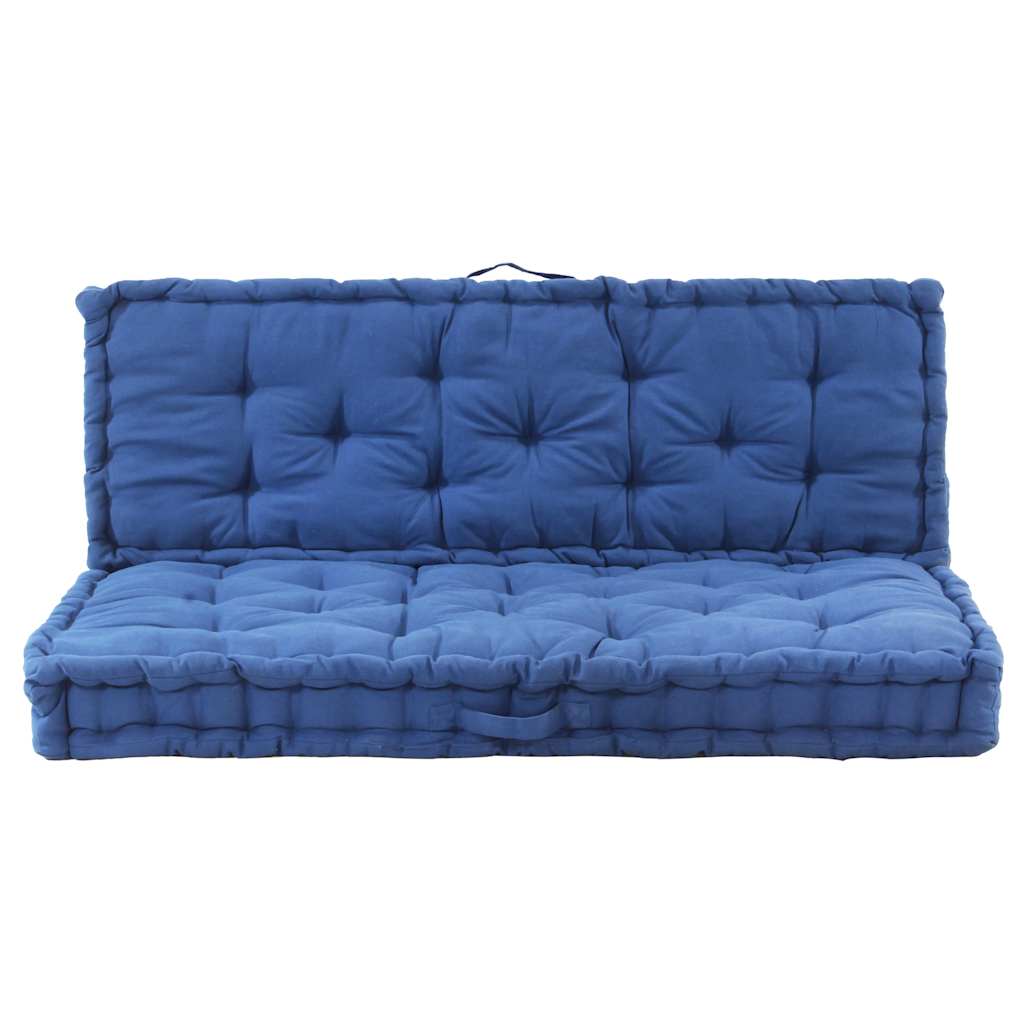 Cojines para muebles de palés 2 unidades algodón azul claro