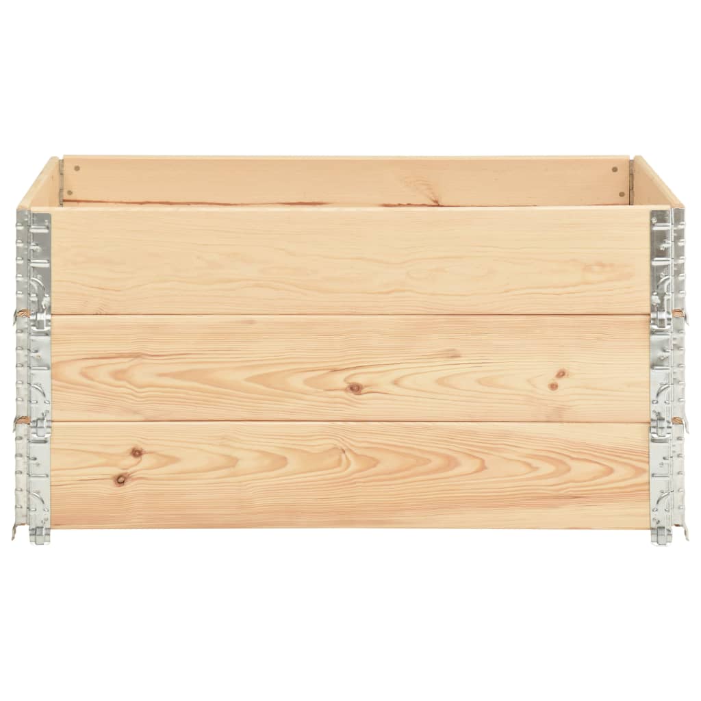 Caja de palés 3 unidades madera maciza de pino 80x120 cm