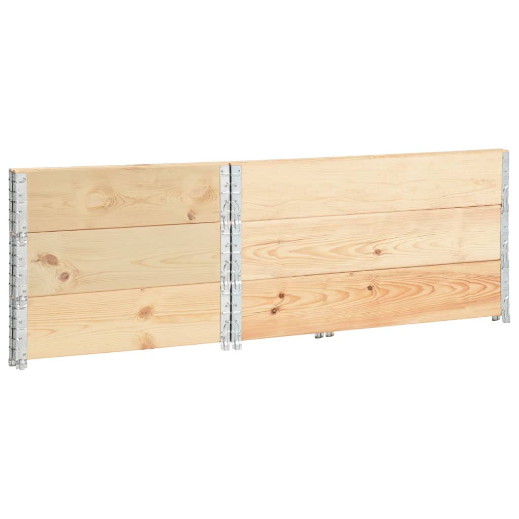 Caja de palés 3 unidades madera maciza de pino 80x120 cm