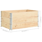 Caja de palés 3 unidades madera maciza de pino 80x120 cm