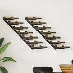 Botellero de pared para 10 botellas metal negro