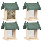 Comederos para pájaros 4 unidades madera de abeto