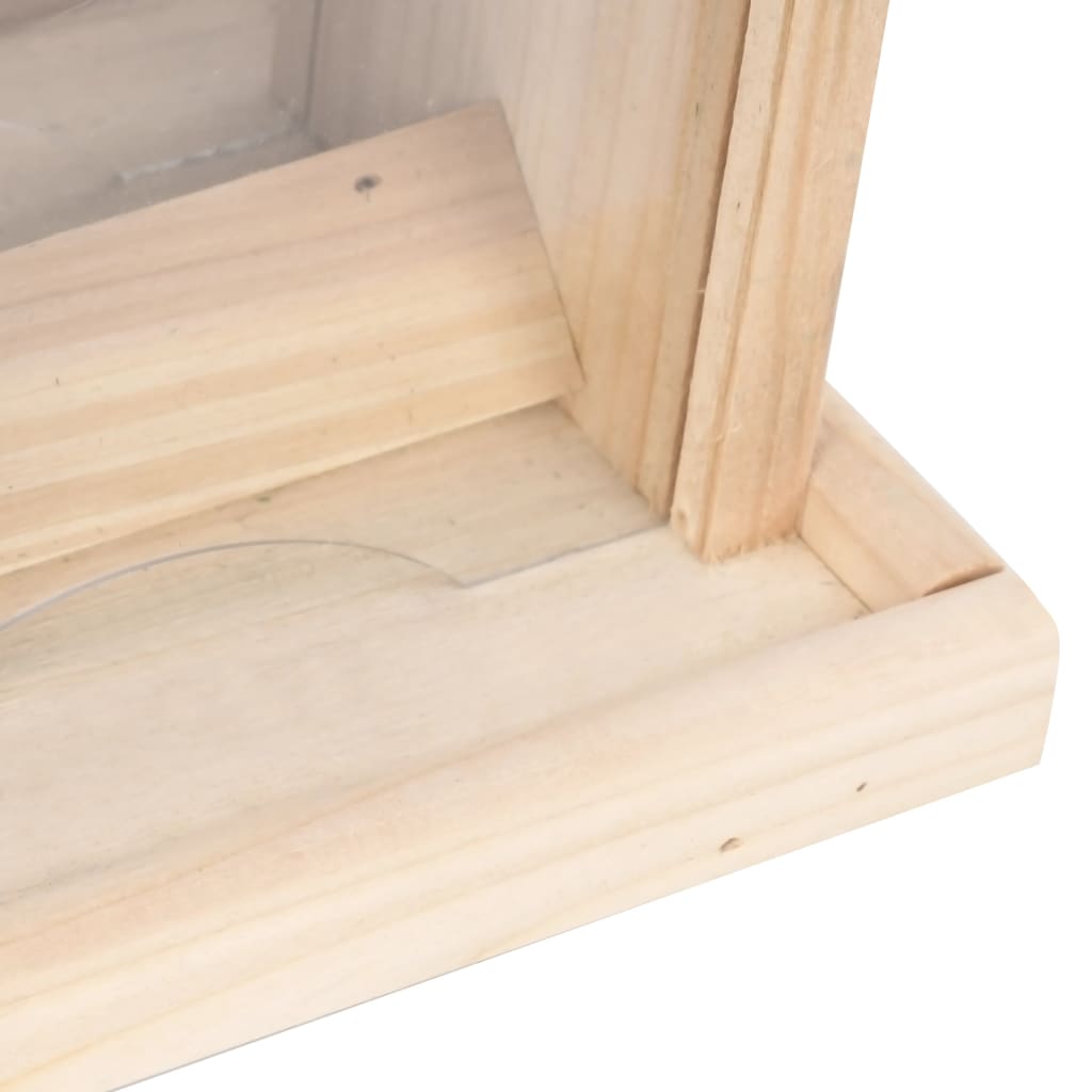 Comederos para pájaros 4 unidades madera de abeto