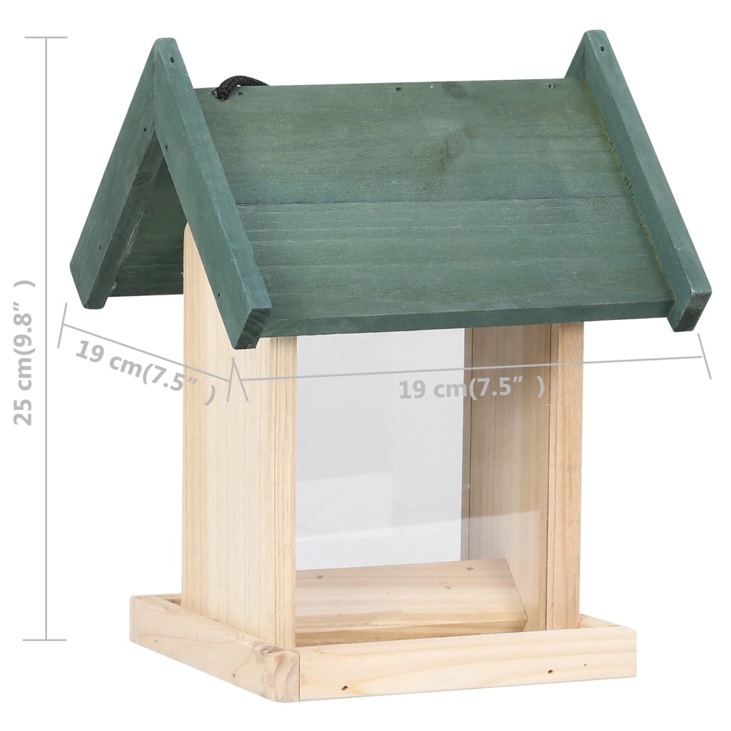 Comederos para pájaros 4 unidades madera de abeto