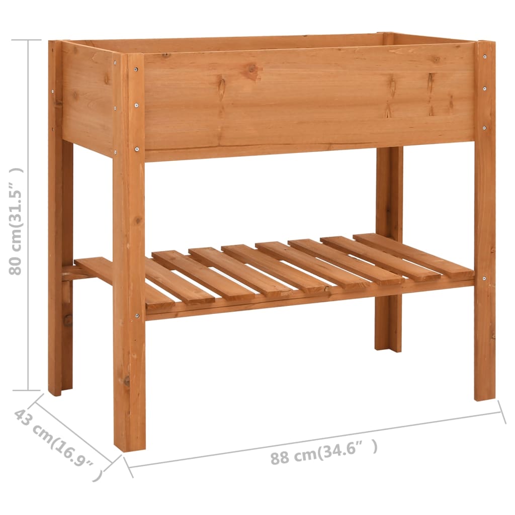 Jardinera de madera de abeto 88x43x80 cm