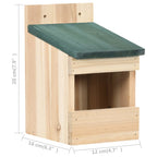 Casa para pájaros 4 unidades madera de abeto 12x16x20 cm