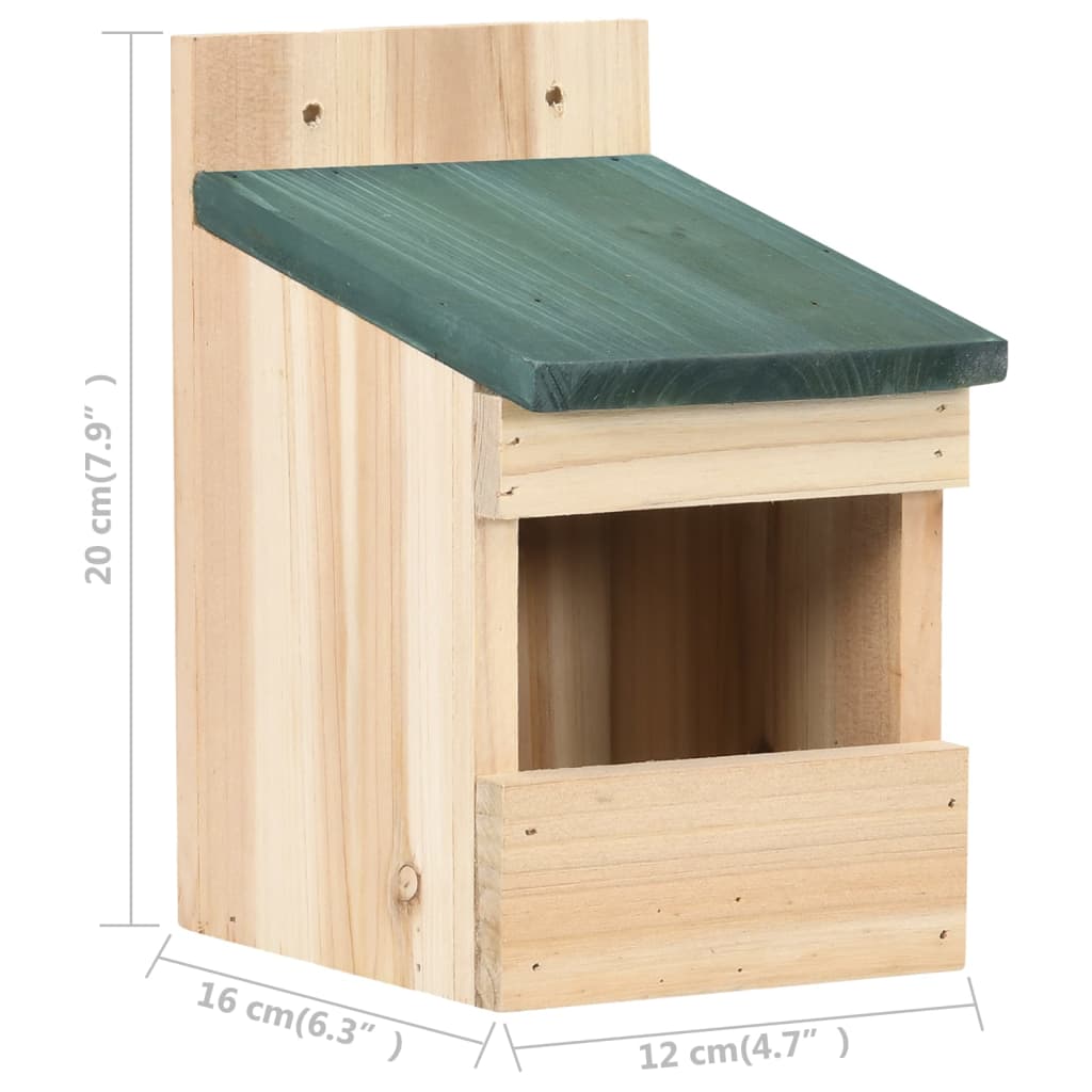 Casa para pájaros 4 unidades madera de abeto 12x16x20 cm