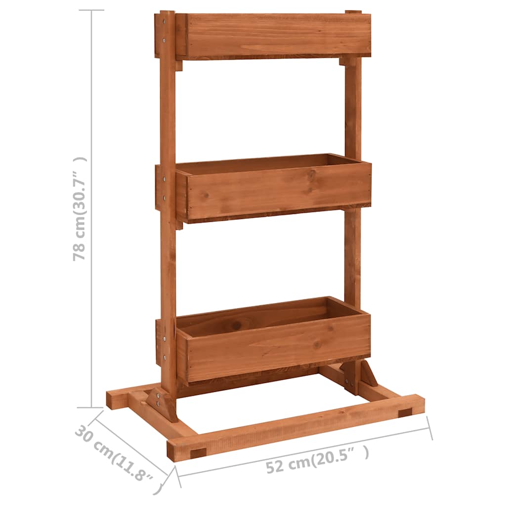 Jardinera de madera de abeto 52x30x78 cm