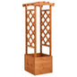 Jardinera enrejada con arco madera de abeto 49x39x117 cm