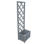 Jardinera enrejada madera maciza de abeto 40x30x135 cm
