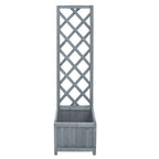 Jardinera enrejada madera maciza de abeto 40x30x135 cm