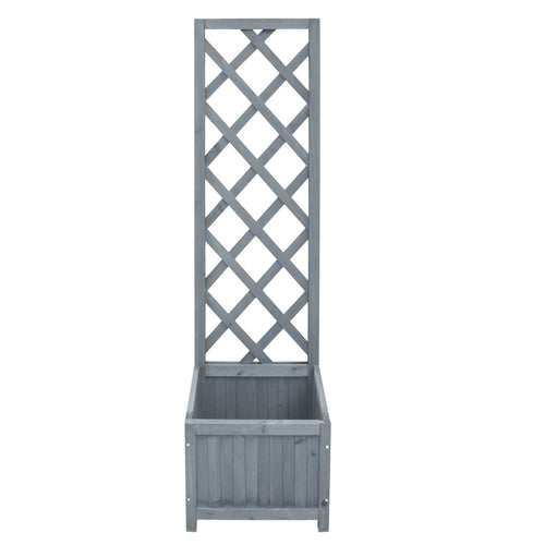 Jardinera enrejada madera maciza de abeto 40x30x135 cm