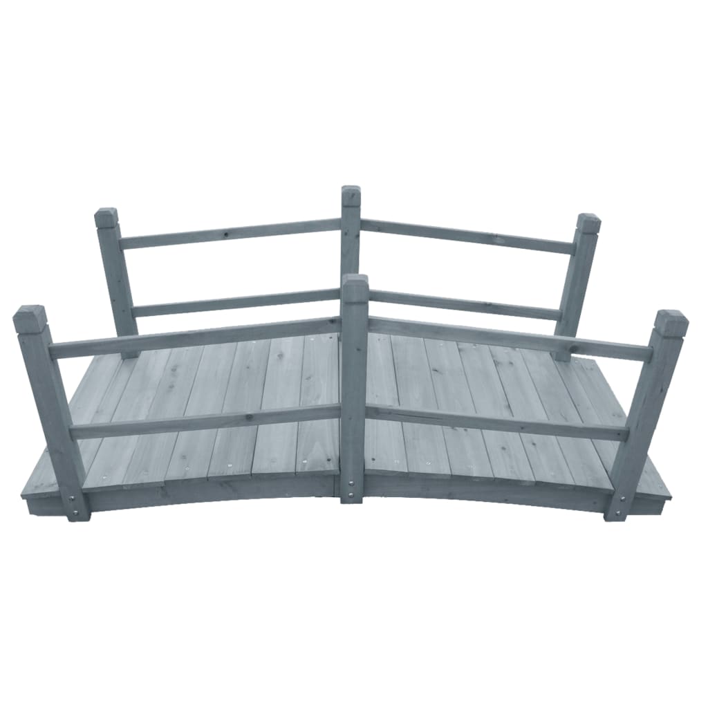 Puente de jardín madera maciza de abeto gris 140x60x56 cm