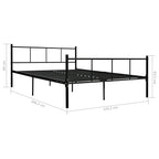 Estructura de cama sin colchón metal negro 140x200 cm