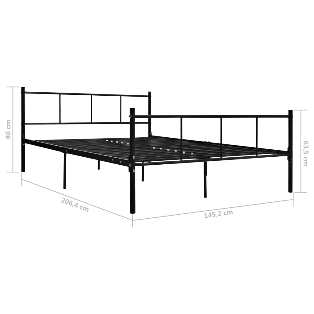 Estructura de cama sin colchón metal negro 140x200 cm