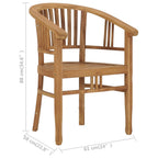 Conjunto de comedor de jardín 3 piezas madera maciza de teca