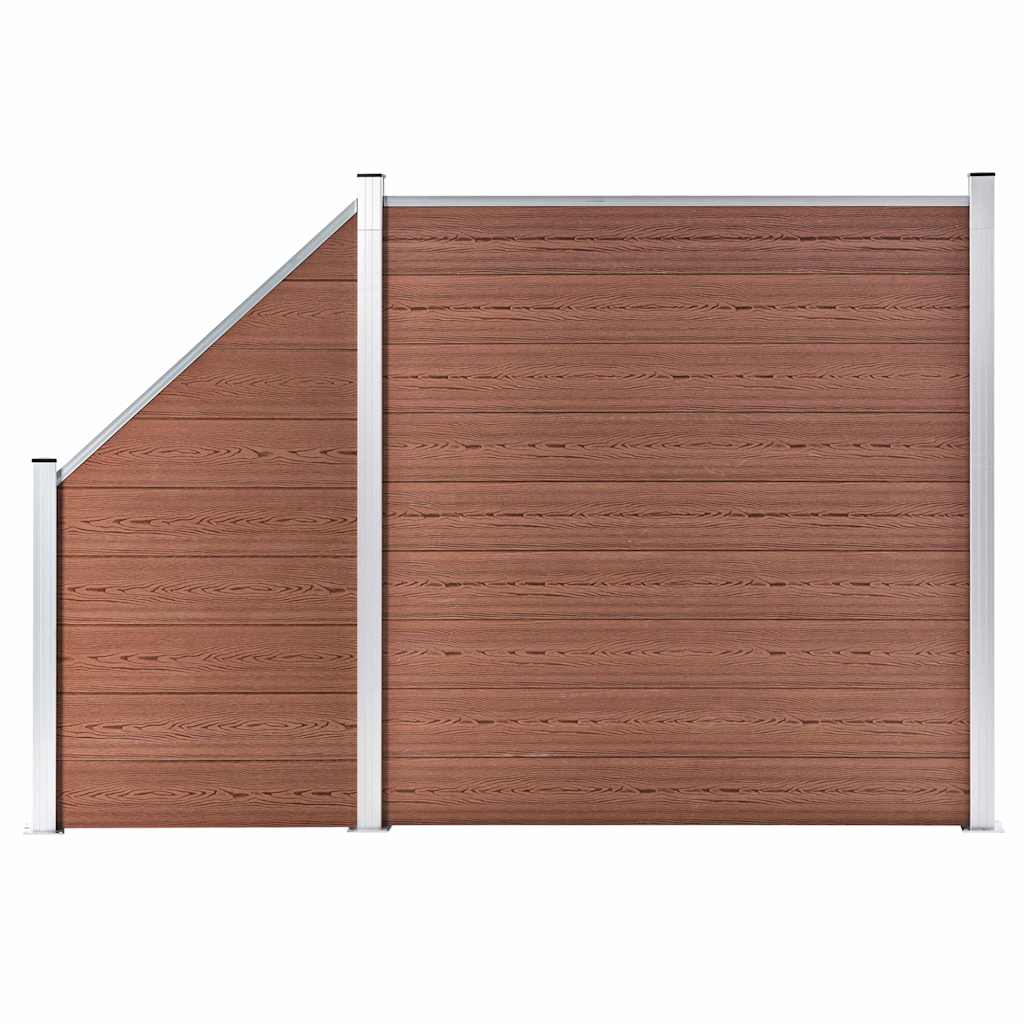 Set de valla 1 cuadrada + 1 oblicua WPC gris 273x186 cm