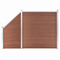 Set de valla 1 cuadrada + 1 oblicua WPC gris 273x186 cm