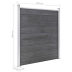 Set de valla 1 cuadrada + 1 oblicua WPC gris 273x186 cm