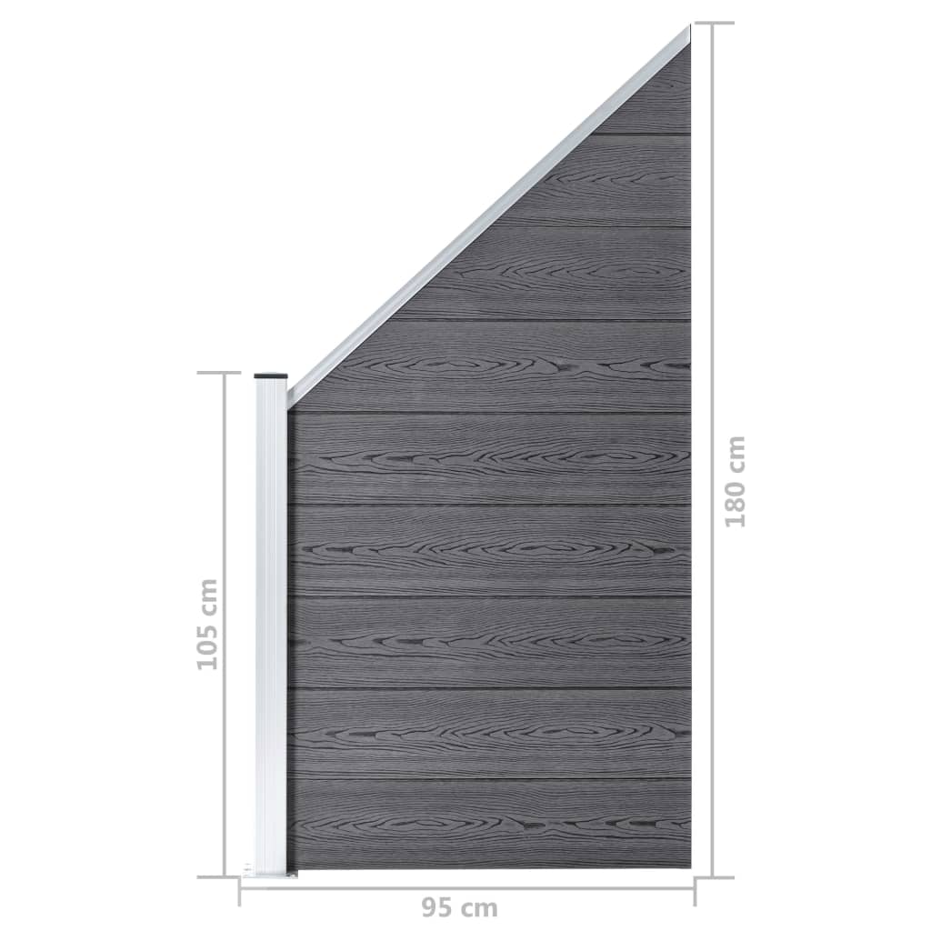 Set de valla 1 cuadrada + 1 oblicua WPC gris 273x186 cm