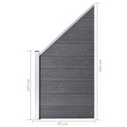 Set de valla 1 cuadrada + 1 oblicua WPC gris 273x186 cm