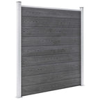 Set de valla 1 cuadrada + 1 oblicua WPC gris 273x186 cm