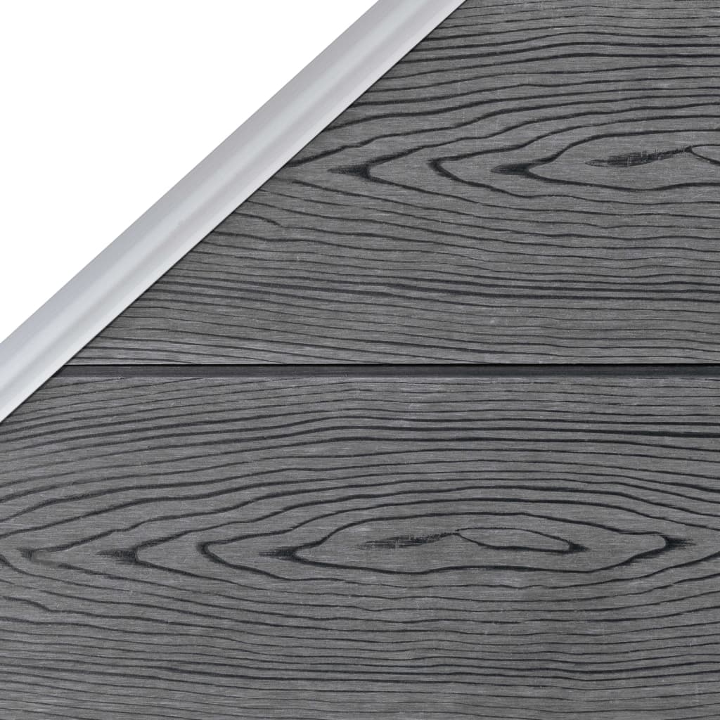 Set de valla 1 cuadrada + 1 oblicua WPC gris 273x186 cm