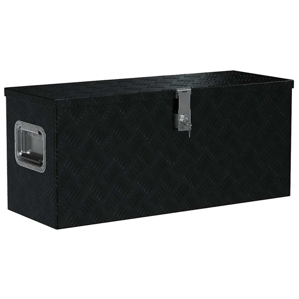 Caja de aluminio negra 80x30x35 cm