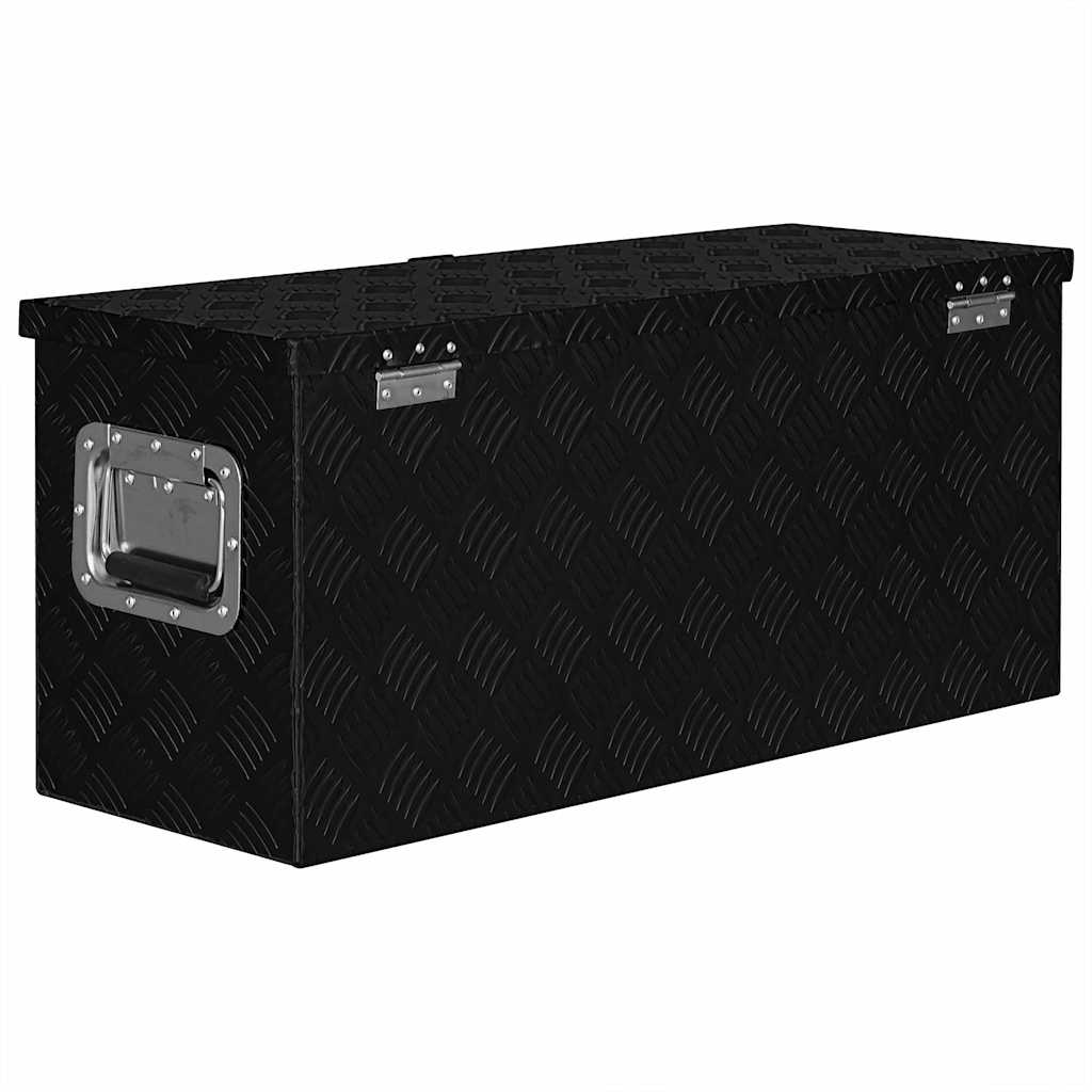 Caja de aluminio negra 80x30x35 cm