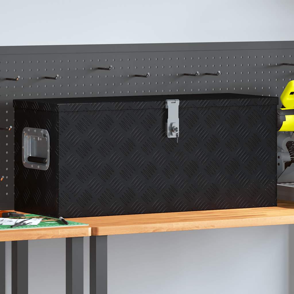 Caja de aluminio negra 80x30x35 cm