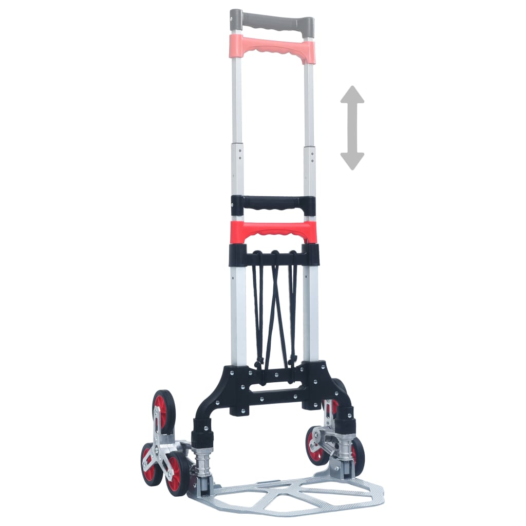 Carrito de transporte plegable de aluminio plateado 70 kg