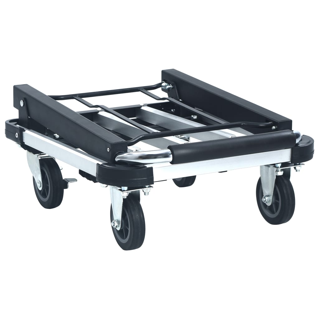 Carrito de transporte plegable de aluminio plateado 150 kg