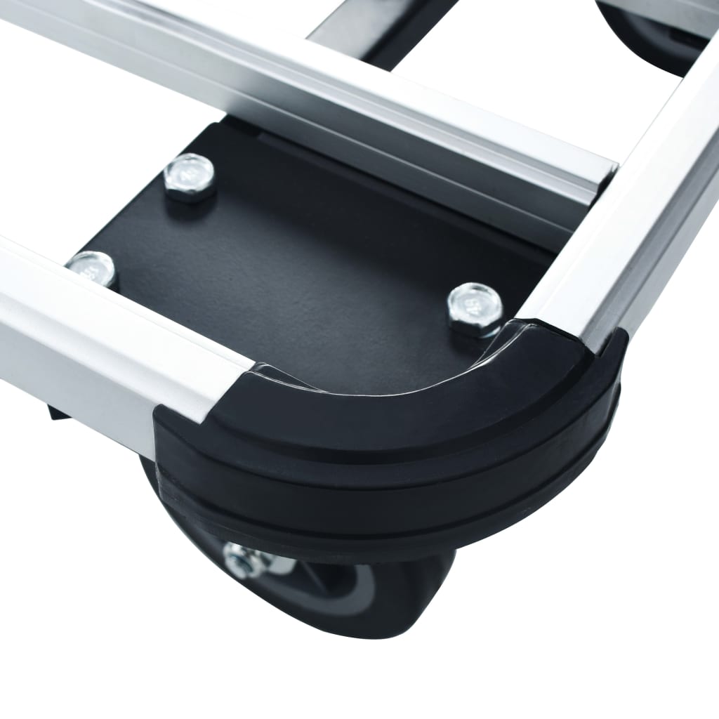 Carrito de transporte plegable de aluminio plateado 150 kg
