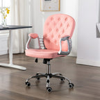 Silla de oficina giratoria de cuero sintético negro