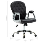 Silla de oficina giratoria de cuero sintético negro