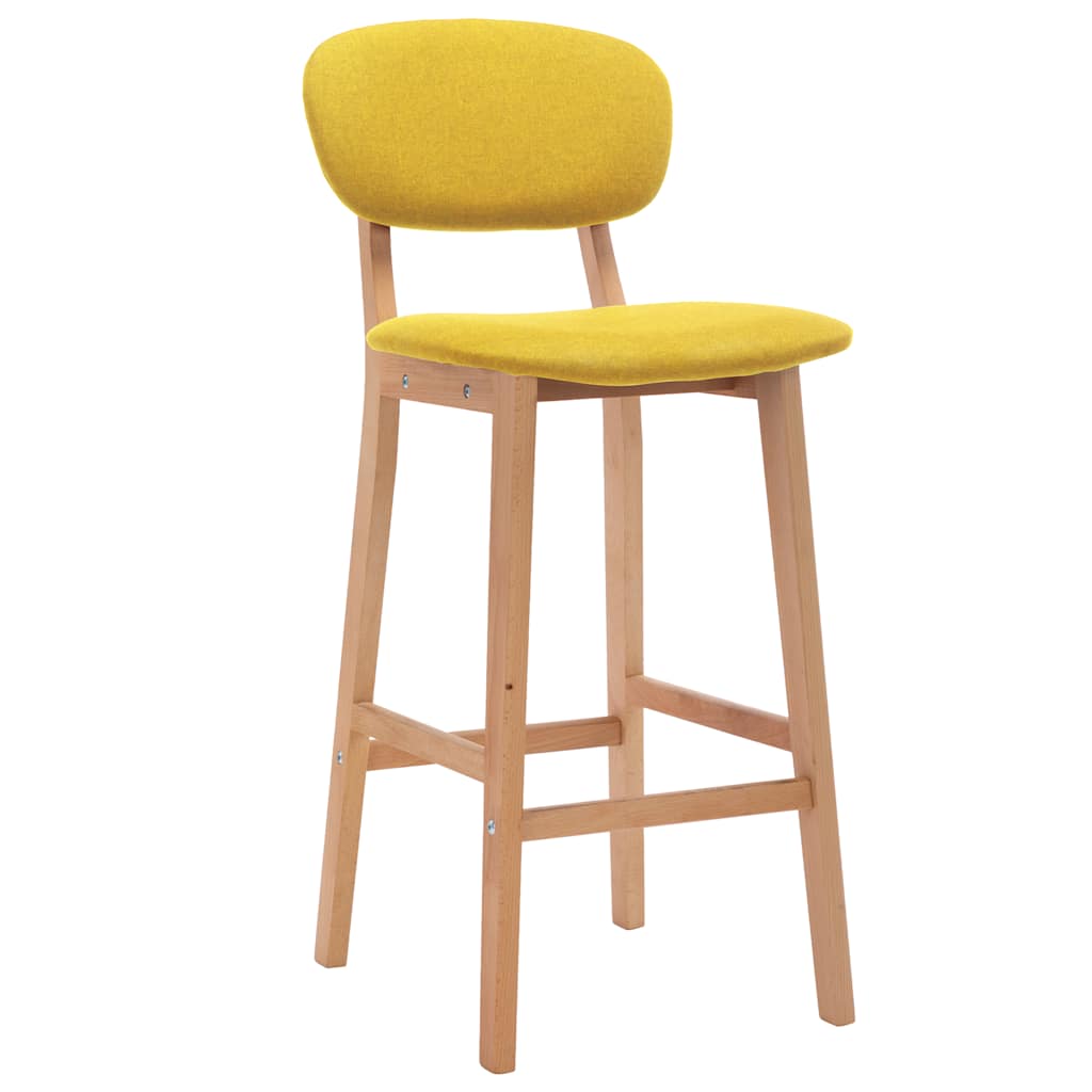 Taburetes de cocina 2 unidades tela amarillo mostaza