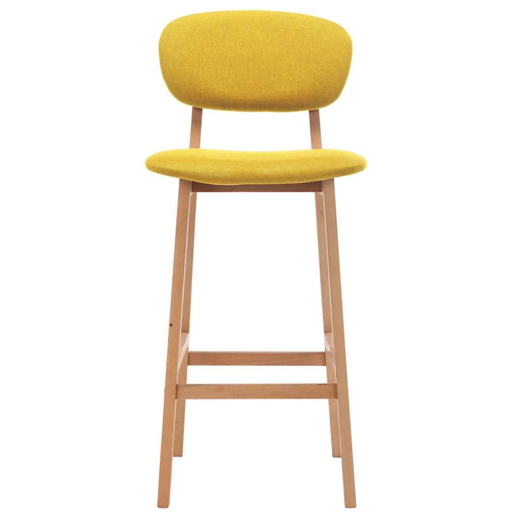 Taburetes de cocina 2 unidades tela amarillo mostaza
