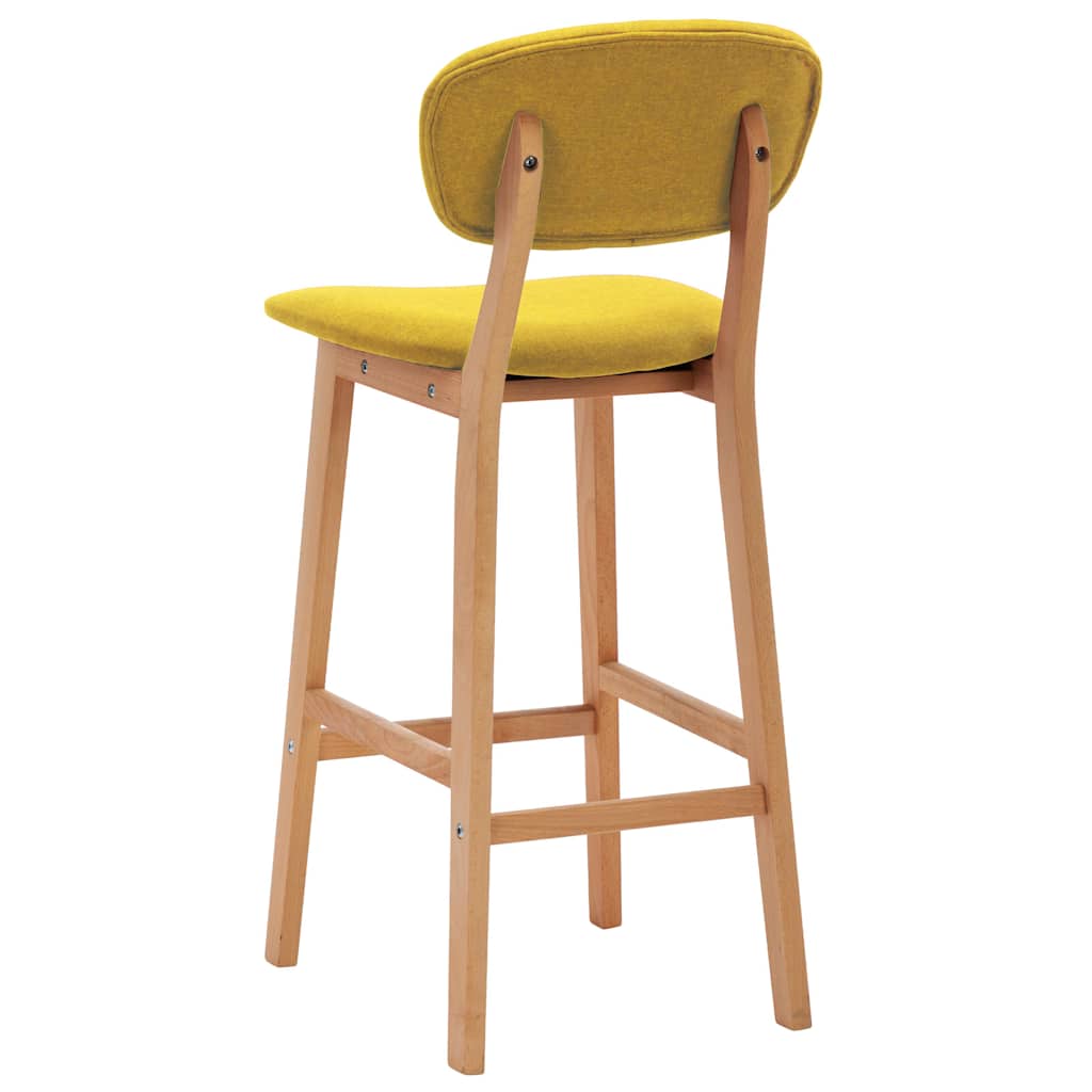 Taburetes de cocina 2 unidades tela amarillo mostaza