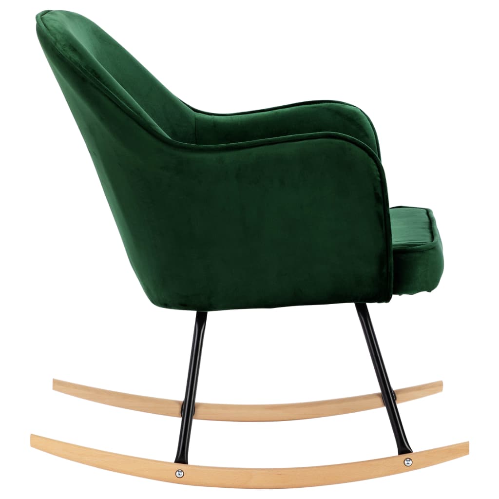 Silla de comedor de terciopelo verde oscuro