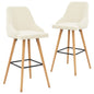Kitchen stools 2 pieces cream velvet