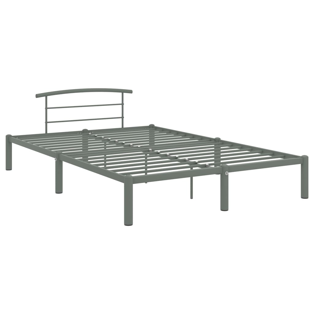 Estructura de cama sin colchón metal gris 160x200 cm