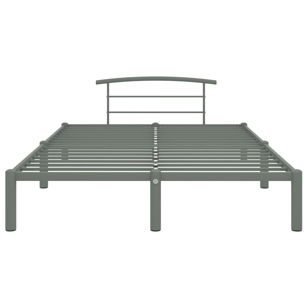 Estructura de cama sin colchón metal gris 160x200 cm
