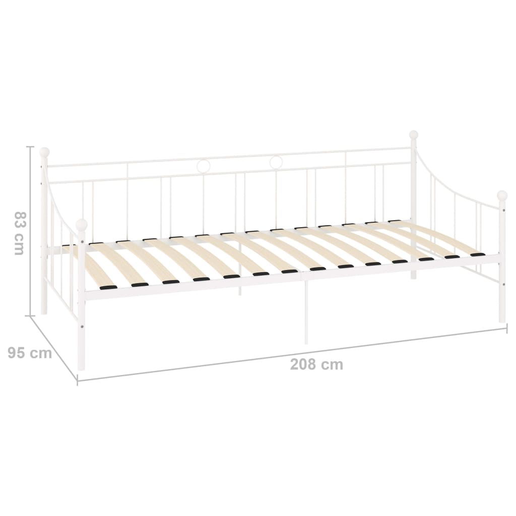 Estructura de cama sin colchón metal blanco 90x200 cm