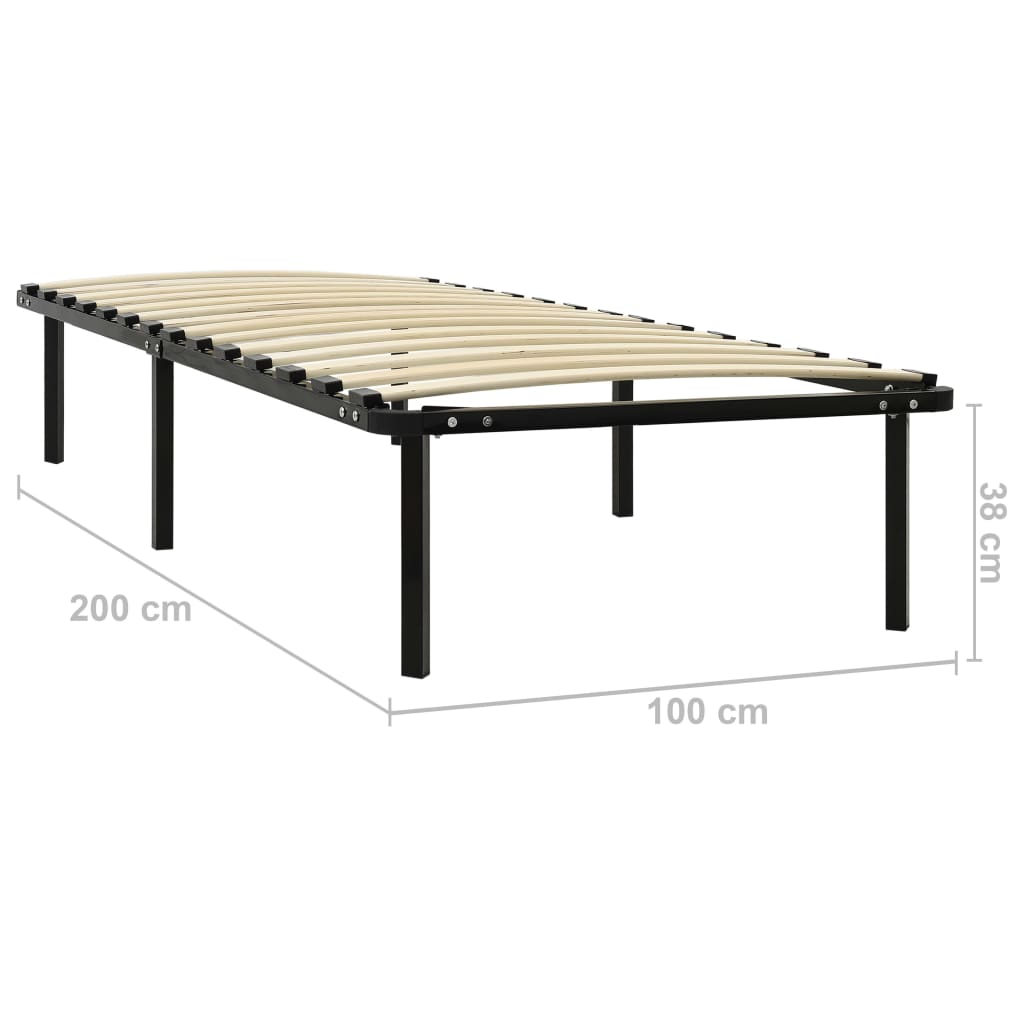 Estructura de cama sin colchón metal negro 100x200 cm