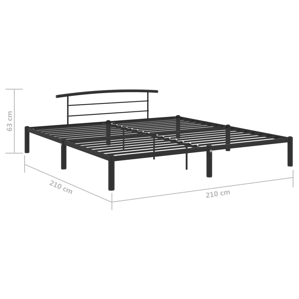 Estructura de cama de metal negro 200x200 cm