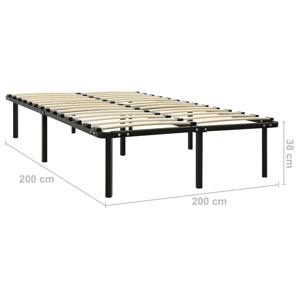 Estructura de cama de metal negro 200x200 cm